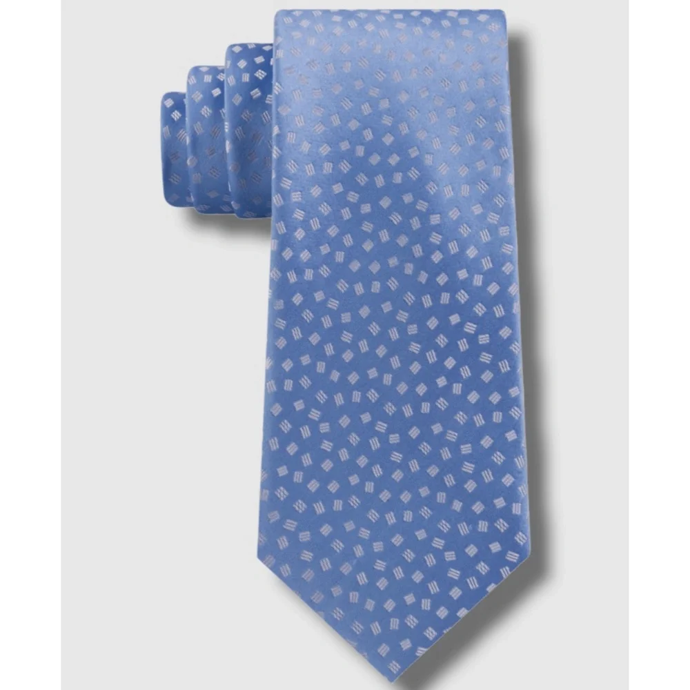 NWT $70 MICHAEL KORS [ Men's Tie ] Mini‎ Squares in Light Blue